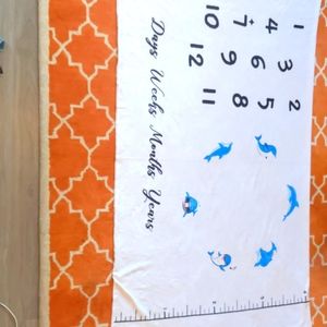 👶🏻Baby photoshoot dolphin 🐬 backdrop for monthly milestone photoshoot 🧸👶🏻